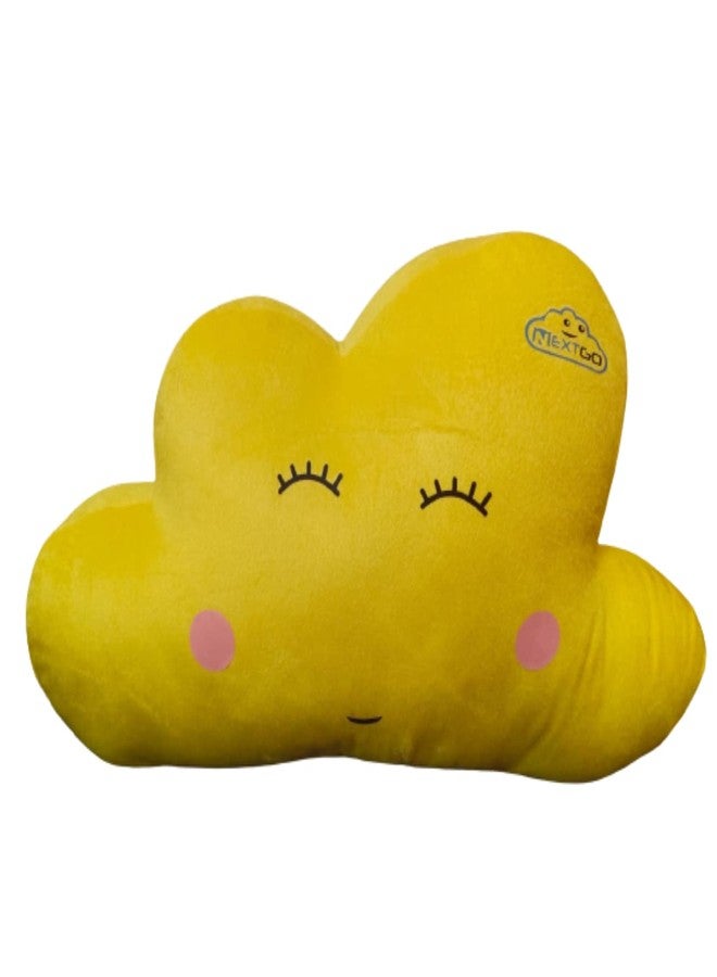 NEXTGO Plush Cloud Shaped Decorative Pillow, Decorative Nursery Pillow, Playroom Decor, Cute Throw Pillows, Lemon Yellow (Pack of 1) - Image 1